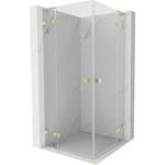Mexen Lunar L Duo душ кабина с врата 105 x 105 см, прозрачна, злато, четкано - 834L-105L-105P-55-00 (834L-105L-105P-55-00)