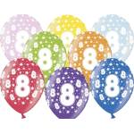 PartyDeco Балон за рожден ден с число 8