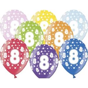 PartyDeco Балон за рожден ден с число 8