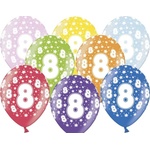 PartyDeco Балон за рожден ден с число 8