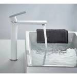 Inter Ceramic Hana висок едноръкохватков смесител за умивалник, хром-матово бяло (1180505 WHITE)