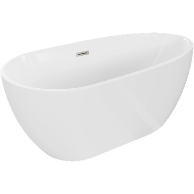 Mexen Eos свободно стояща вана 150 x 75 cm, бяла, преливник матов никел - 52471507500-97 (52471507500-97)