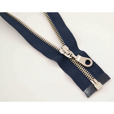 Kovový zips č.5 s niklovými zubami - viac dĺžok 55 cm svetlý nikel deliteľný tmavomodrý