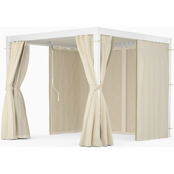 Blumfeldt LuminaHaven Pergola 3x3 so závesmi a moskytiérou (GDM26-LuminaH 3x3 WC)