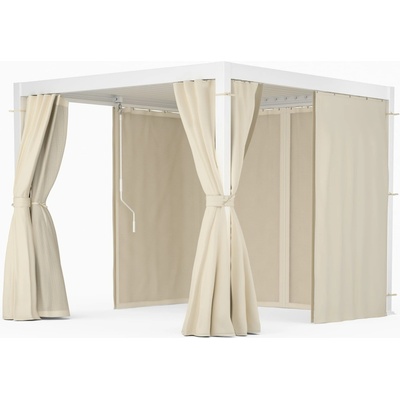 Blumfeldt LuminaHaven Pergola 3x3 so závesmi a moskytiérou (GDM26-LuminaH 3x3 WC)