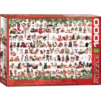 Image 1 of EUROGRAPHICS - Puzzle Holiday dogs - 1 000 piese
