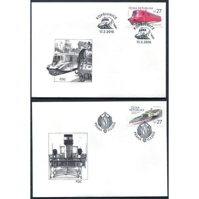 Česká pošta (2016) FDC 876 - 877 - Historické dopravní prostředky - Strela a parník (2)