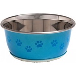 Duvoplus Flamingo Feeding and drinking bowl Selecta Round Blue & Silver - иноксова купа за вода или храна - СИНЯ, размер Ø15см / 950 мл, Белгия - 43057