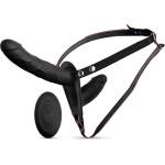 SuperLove Double Vibrating Dildo Strap-on with Remote Black