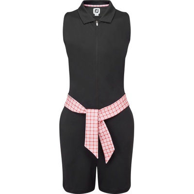 FootJoy Sleeveless Romper Black With Gingham Sash