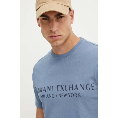 Памучна тениска Armani Exchange в сиво с принт (8NZT72.Z8H4Z)