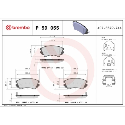 BREMBO Súprava brzdových doštičiek P 59 055X