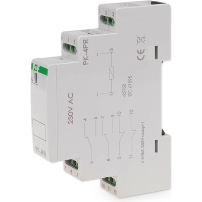 PK-4P/110PR - Elektromagnetické pomocné relé, 110V, 8A, 2x NO/NC + 2x NO