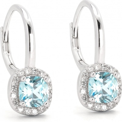 Rafity stříbrné náušnice s akvamarínem E0094KL-01 čiré