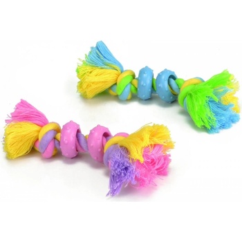 Beeztees Hračka pre psov Floss lano s gumovými kruhmi 16 cm