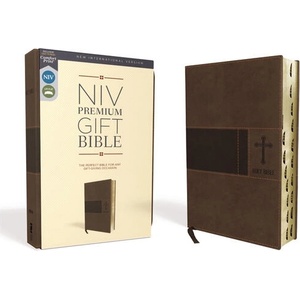 Niv, Premium Gift Bible, Leathersoft, Brown, Red Letter Edition, Indexed, Comfort Print (ISBN: 9780310094487)
