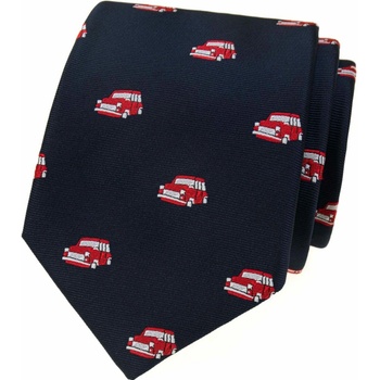 Kravata červené auto v tmavo modrej