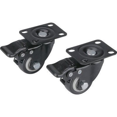 EXTOL PREMIUM Kolieska otočné s brzdou priemer 40 mm max 30 kg 2 ks