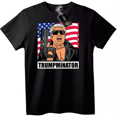 NOONEBRAND Тениска Тръмпинатор - 4XL, Black