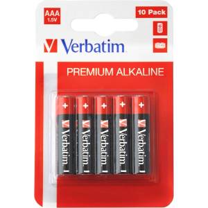 Verbatim ALKALINE BATTERY AAA 10 PACK (HANGCARD) (49874) - TechnoGear