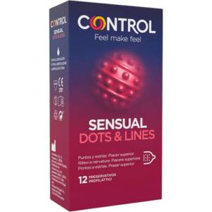 CONTROL - ръбест и с точици кондом - 12 броя - desirel