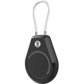 HQWear Водоустойчив калъф Apple AirTag със стоманен кабел - черен (5907769372414)