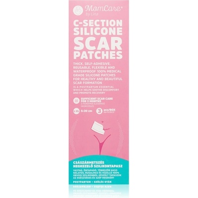 MomCare by Lina C-Section Silicone Scar Patches silikonové náplasti na jizvy po císařském řezu velikost L-XL 5 x 20 cm 3 ks