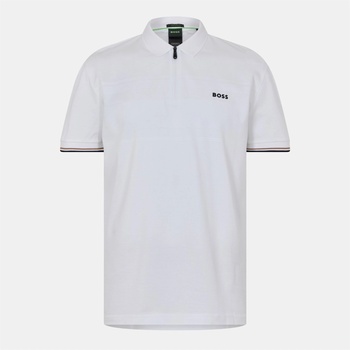 Image 1 of Boss Блуза с яка Boss Men's Philix Pima Green Cotton Short Sleeve Polo Shirt - White 100