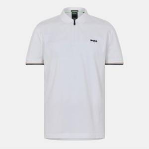 Boss Блуза с яка Boss Men's Philix Pima Green Cotton Short Sleeve Polo Shirt - White 100