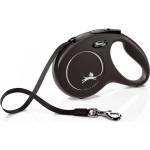 flexi NEW CLASSIC повод M до 25кг, 5м лента - черно