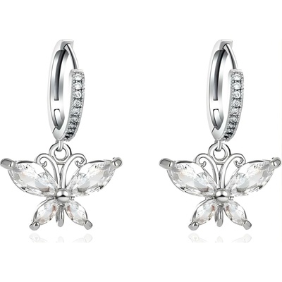 HARAHU Náušnice Zircon Butterfly Strieborná HR38996