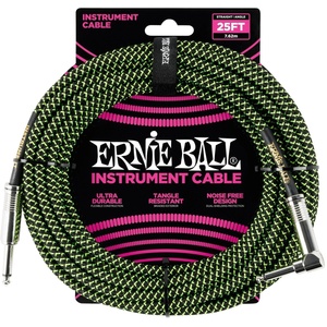 Ernie Ball P06066 Black/Green 7, 5 m Директен - Ъглов Инструментален кабел (P06066)