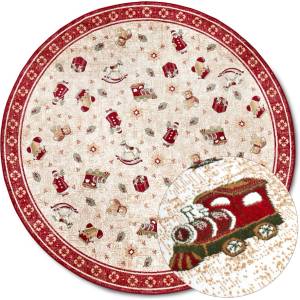Villeroy & Boch Червен кръгъл килим с коледен мотив със смес от памук ø 160 cm Toy's Delight Red Christmas - Villeroy&Boch (106217-160)