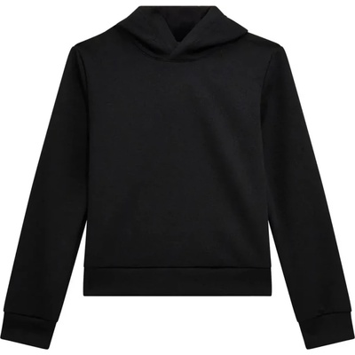 GUESS Едноцветен суичър в черно за момиче с качулка Guess