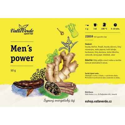Valle Verde Men´s power sypaný čaj 50 g