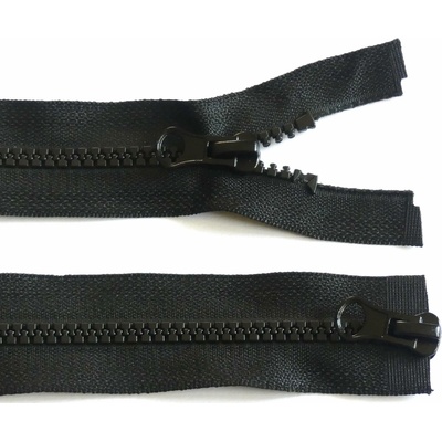 Kostěný zip no.5 rozepínací dvoucestný 100cm černý