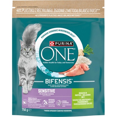 Purina ONE Sensitive s morčacím a ryžou 750 g