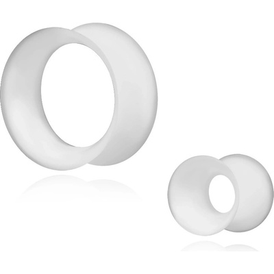 Šperky eshop Plug do uší bílý kruh flexibilní různé velikosti AA26.16