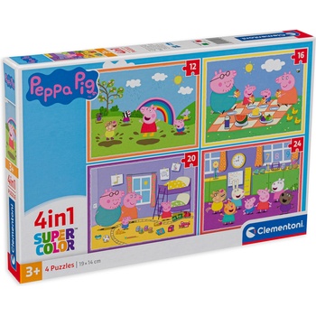 Clementoni Пъзел Clementoni 4 в 1 - Прасето Пепа (21516)