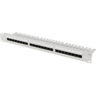 Lanberg Пач панел, Lanberg patch panel 24 port 1U 19" CAT. 6a utp with cable organizer grey (PPUA-1124-S)