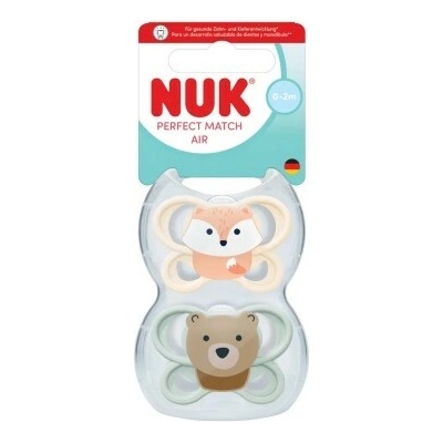 NUK Perfect Match AIR dudlík FOX/BEAR 2ks