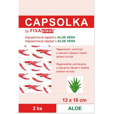 CAPSOLKA hrejivá kapsaicínová náplasť s ALOE VERA 13 x 18 cm, 2 ks