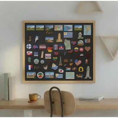 Toptabule.sk Čierna tabuľa na magnetky NATURE LINE v drevenom ráme SVETLÝ DUB 120 x 90 cm