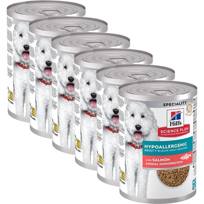Hill's Science Plan Hypoallergenic консерва за кучета в зряла възраст с сьомга 6 x 363 г