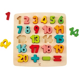 Hape Дървен пъзел Hape - Цифри с поставка (H1550) - baby