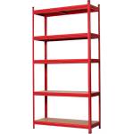 Top Strong Метален стелаж Top Strong - MDF, 5 х 175 kg, 180 х 90 х 40 cm, червен