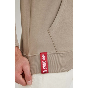Alpha Industries Суичър Alpha Industries в бежово с качулка с принт (118342.679)