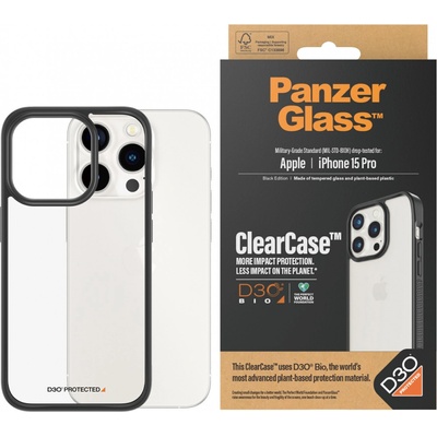 Panzer Калъф PanzerGlass - ClearCase D3O, iPhone 15 Pro, черен (5711724011771)