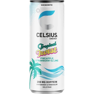 Celsius Energetický Nápoj Tropical Twist Příchuť Ananas Jahoda Limetka 355 ml