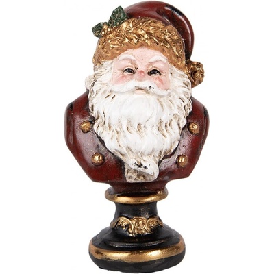 Vánoční dekorace busta Santa Clause v červeném kabátku se zlatými detaily – 9x8x15 cm